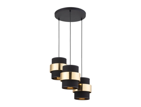 Lâmpada Pendente Calisto Metal Preto E27 3 Lâmpadas