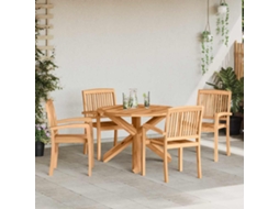 Vidaxl Conjunto De Jantar Para Jardim 5 Unid. Natural