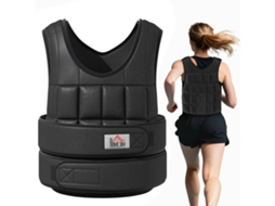 Colete Com Peso Unissex De 20 Kg Com 38 Pesos Individuais, Acolchoamento, Fechos De Velcro, Preto.