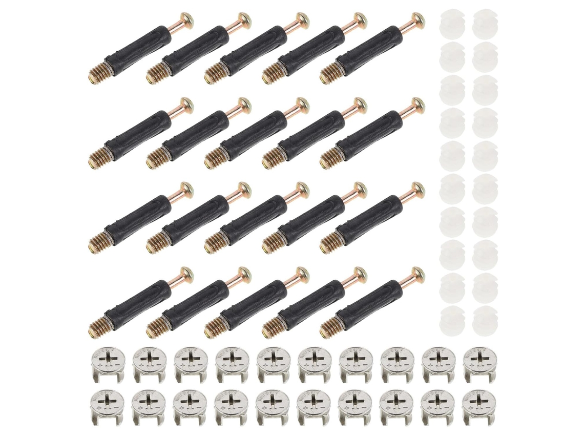 Kit De 40 Peças Conectores Para Móveis, Parafusos De Fixação Com Haste Pré Instalada, Acessórios Para Armários, Gavetas