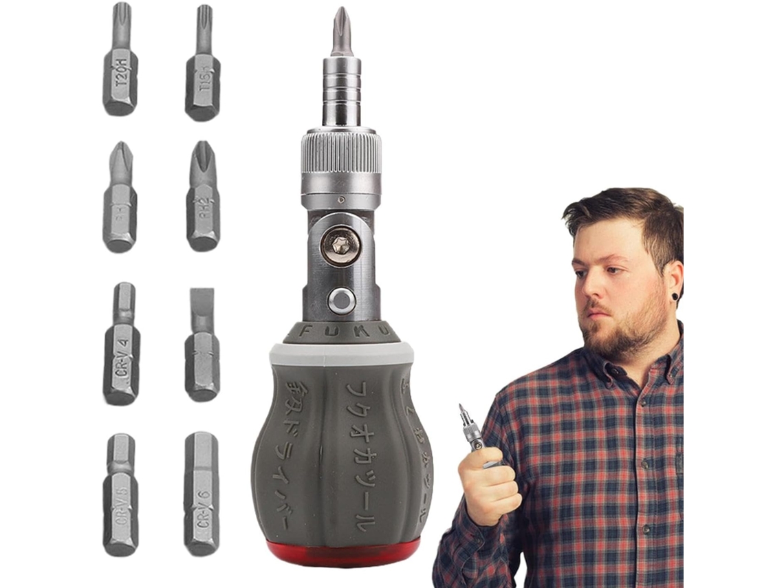 Kit De Chave Fenda Com Catraca Multiângulo, Ferramenta Reparo