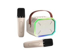 Máquina De Karaokê Para Crianças E Adultos Mini Alto Falante Bluetooth Portátil Com 2 Microfones Sem Fio Luzes Led Para Tv Festa Em Casa Yizhood