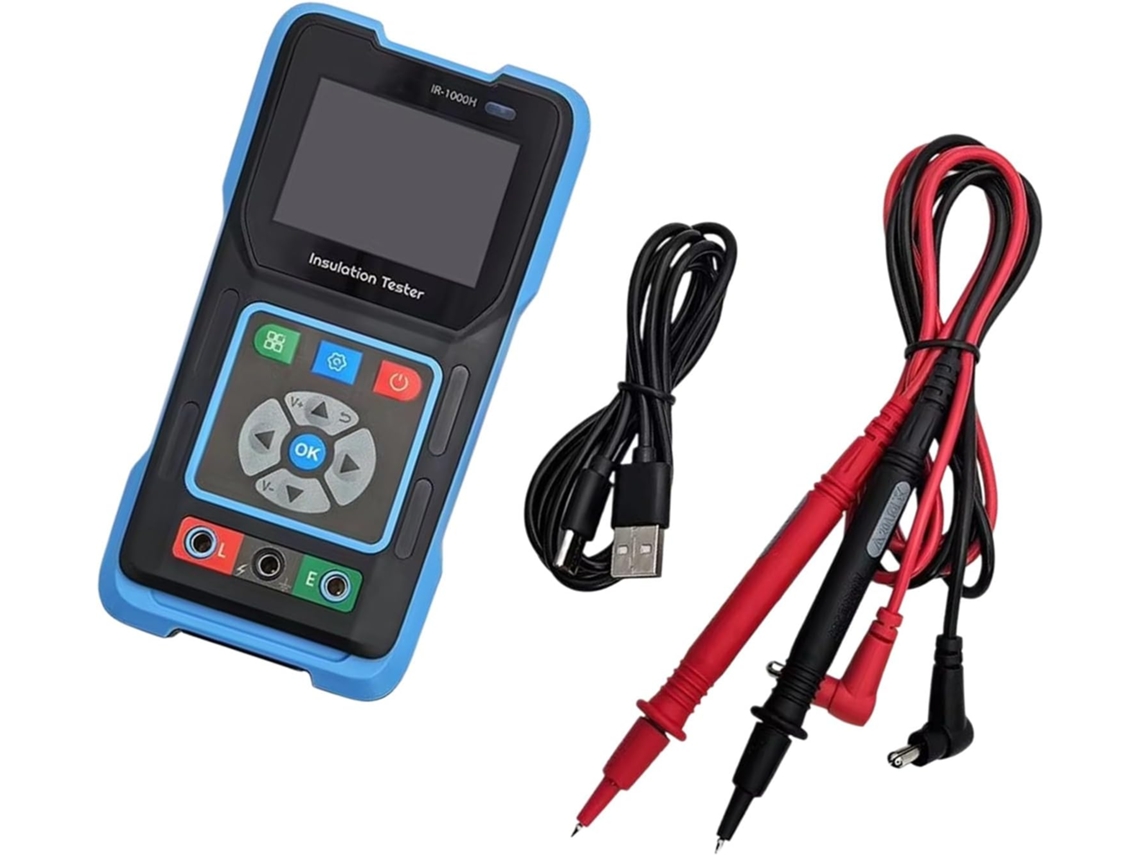 Testador De Resistência De Isolamento Recarregável Com Tela Lcd Colorida De 2, 4 Polegadas