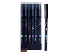 6pcs Bolígrafo Borrable Con 20 Recambios Clip Diseño Agarre Cómodo Bolígrafo Gel Borrable Con Borrador Negro