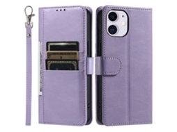 Capa Para Iphone 11 Pele Sintética Com Porta-cartões Roxo