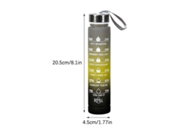 Garrafa de água esportiva e fitness - Tricolor degradê cinza 280ml
