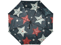 Guarda Chuva de Viagem Automático Estampa Estrelas Repetidas Resistente | S/MARCA
