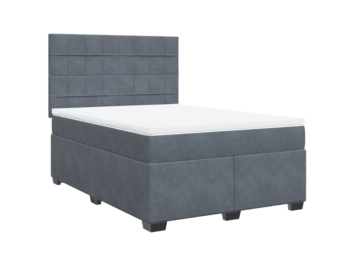 Box Spring Bed, Box Spring Beds Vidaxl Cinzeto Veludo (140 X 190 Cm)