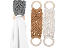 De 3 Peças De Porta Toalhas De Crochê Feitos À Mão, Estilo Argola, Para Panos De Prato E Toalhas De Mão, Para Banheiro Gokoco