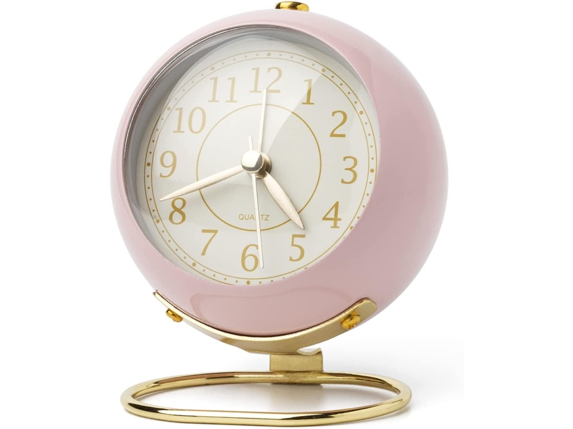 Pequenos Despertadores, Clássico Retrô Analógico Bonito Design Simples Pequeno Relógio de Mesa Sem Tique taque Bateria Operado Luz de Fundo EHSTMIND