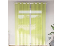 Vidaxl Cortinas De Voile Com Ilhós 2 Pcs Verde-maçã 140x300 Cm