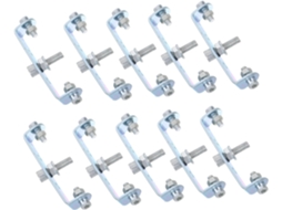 Conjunto De 10 Adaptadores Para Bagageiro Traseiro Com Conectores Em U De Aço, Estrutura Estável E Fácil Instalação.