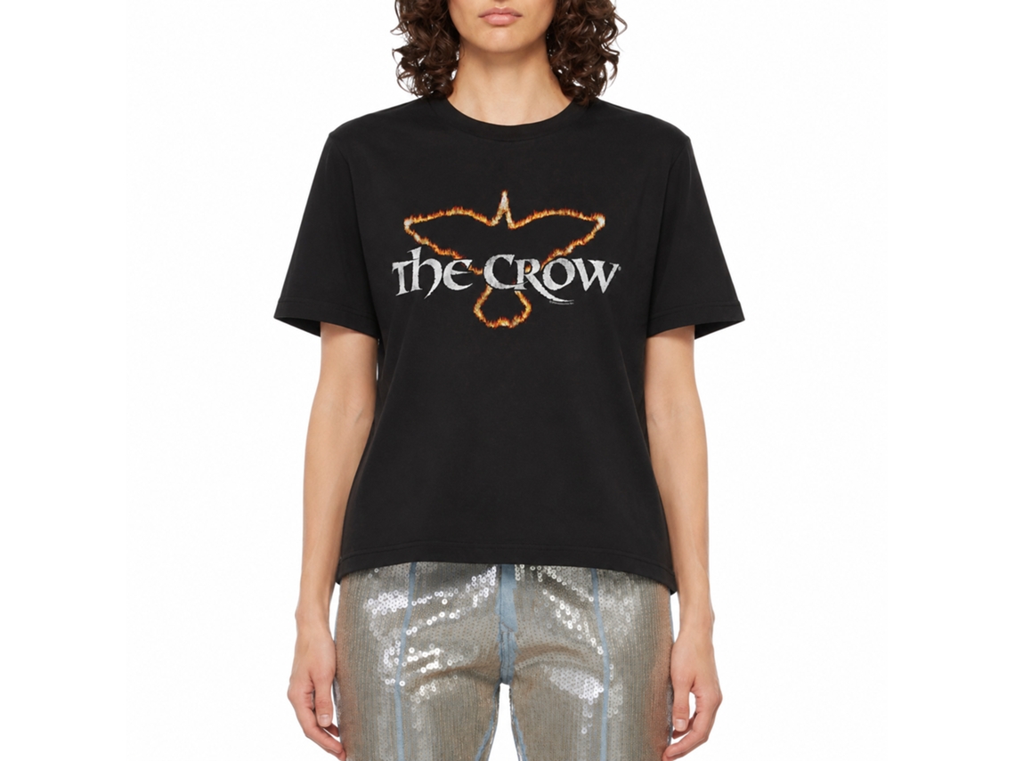 Rockinstone The Crow Movie Flaming Crow Black Adult T-shirt Size:xxxl