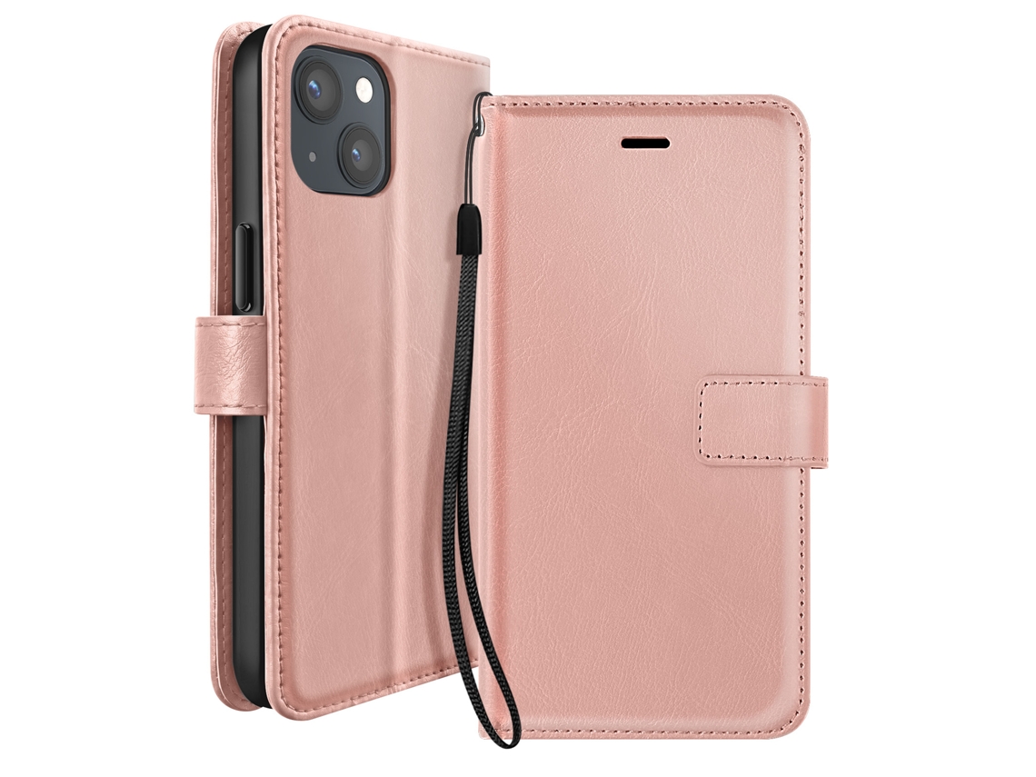 Capa Carteira Para Iphone 13 Com Alça De Mão E Suporte De Vídeo