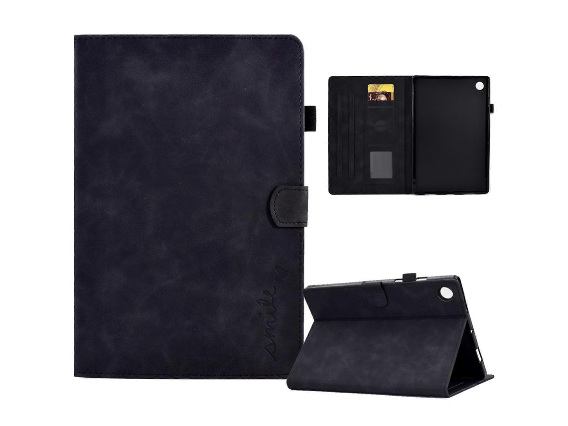 Capa De Couro Com Aba E Design De Sorriso Em Relevo Para Tablets Huawei Matepad T 10 / T 10s / Honor Pad 6 / X6