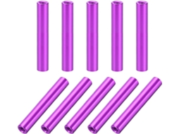 Conjunto de 10 Espaçadores Fêmea Redondos de Alumínio M3 x 30mm na Cor Roxa para Drones Fpv CHABERLU