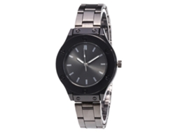 Reloj De Cuarzo Con Correa De Acero Elegante Y Casual Unisex Regalo (negro)