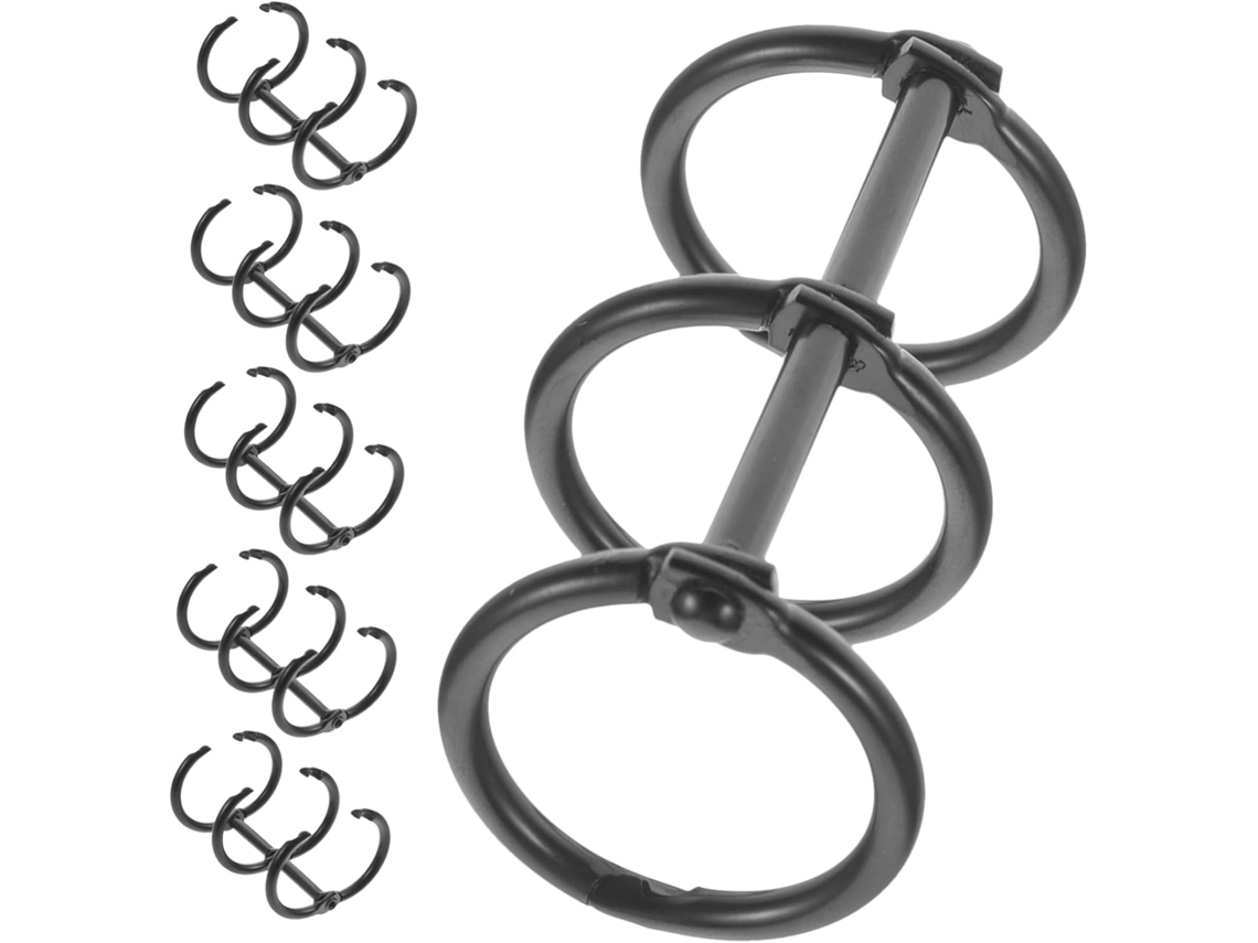6 Clipes De Metal Dourado Com Três Argolas Para Escritório, Pastas De Trabalho Segmentadas Para Folh Gokoco