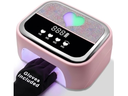 Kit de Lâmpada Uv Led para Unhas, Ideal para Esmaltação em Gel, com 4 Temporizadores, Rosa. SIURN