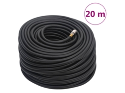 Vidaxl Mangueira De Ar Híbrida 0,6" 20 M Borracha E Pvc Preto