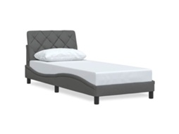 Estrutura de Cama Sem Colchão 90x190cm Tecido Cinzento Escuro MAISON EXCLUSIVE