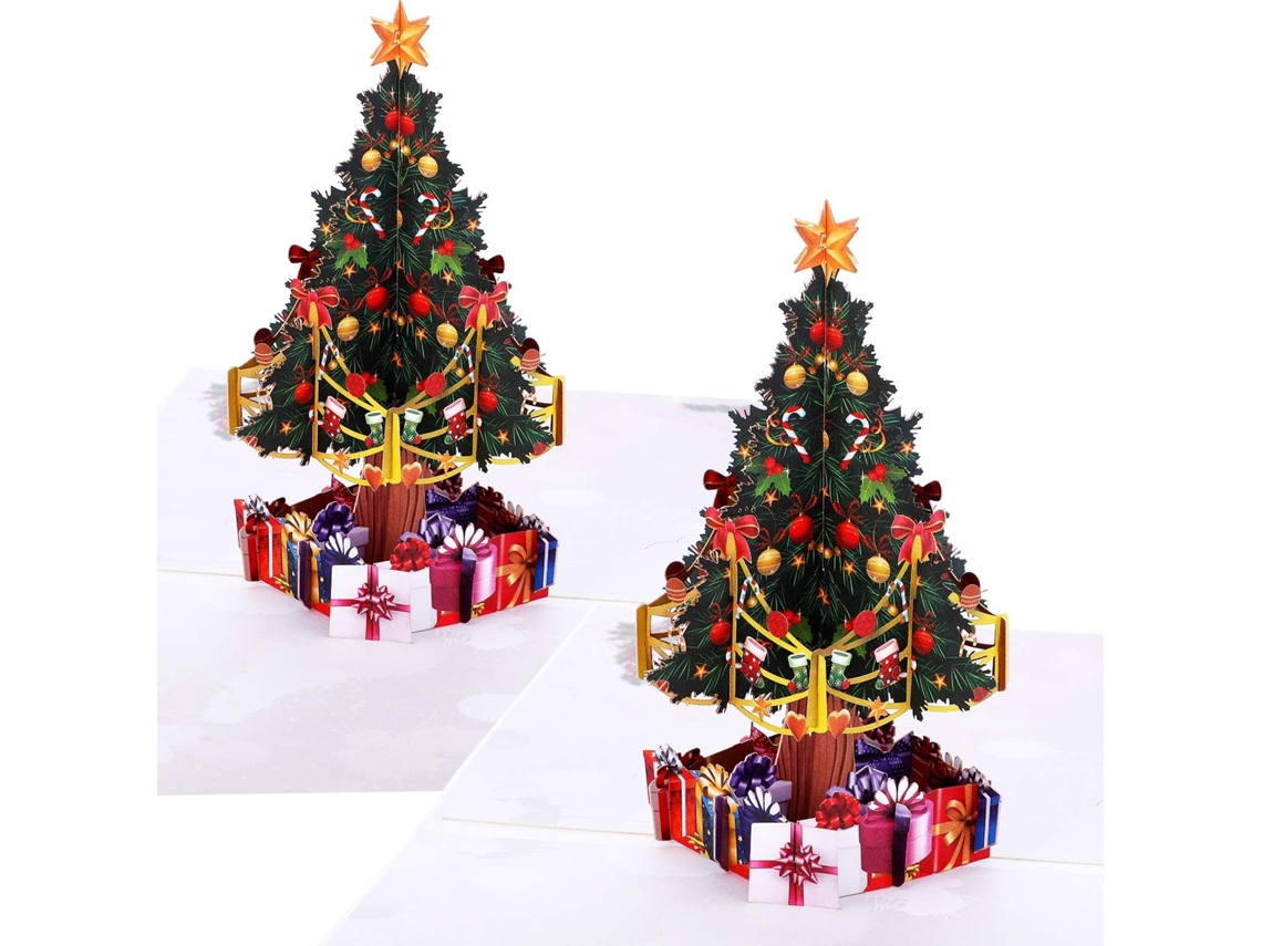 Cartão De Natal Pop Up 3d, Presente De Natal, 5,9 X 5,9 Polegadas, 2 Peças Aquaforge