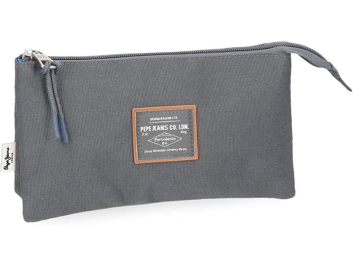 Astuccio Triplo Pepe Jeans Jane - 22x12x5cm, Poliestere, Blu Con Manico - Foto 12