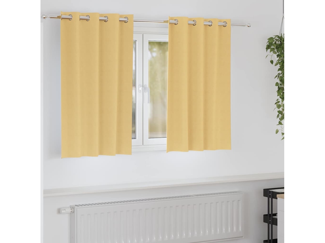 Vidaxl Cortinas Blackout Com Argolas 2 Unid. Bege 140 X 140 Cm