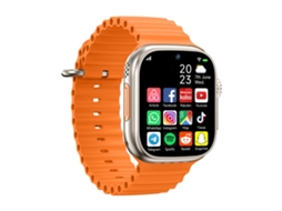 (laranja Dourado) Smartwatch Com Slot Para Cartão De Rede 4g E Câmeras Duplas Frontal E Traseira.