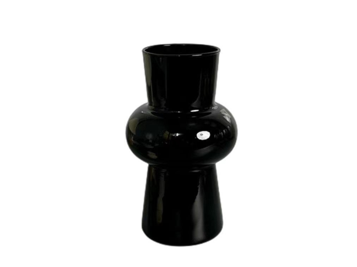 Vaso de cerâmica decorativo moderno para casa, vaso simples de capim-dos-pampas de outono CXC (preto)