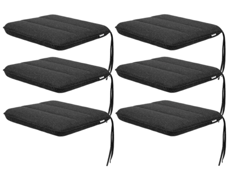 Almofada de Cadeira para Sala de Estar Cozinha Sala de Jantar Ou Jardim para Uso Interno e Externo 6 Peças 50X63Cm Unilateral Preto SALES CORE