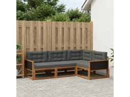 Vidaxl Conjunto De Sofás Para Exterior 4 Unid. Natural E Antracite