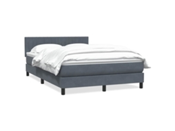 Vidaxl Cama Com Molas/colchão 160x210 Cm Veludo Cinzento-escuro