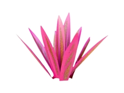 Escultura de Cacto Agave em Metal, Delicada e Colorida, para Jardim, 27 Cm, Vermelho Claro BRILVIBERA