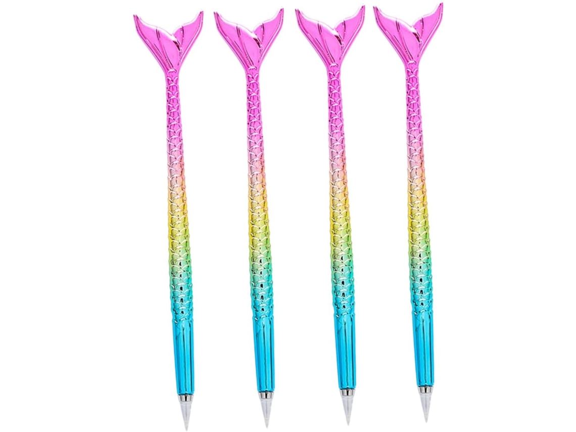 Conjunto De 4 Canetas Esferográficas Nuobesty Com Estampa Sereia,