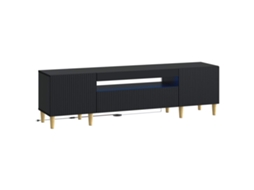 Vidaxl Gabinete De Tv Led Preto Derivados De Madeira