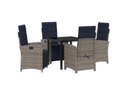 Maison Exclusive - Conjunto De Jantar Para Jardim 5 Pcs Cinzeto Vime Pe