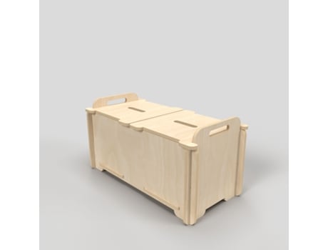 Baú COMPACT MOB para Brinquedos (Castanho - Contraplacado - 35x69x35 cm)
