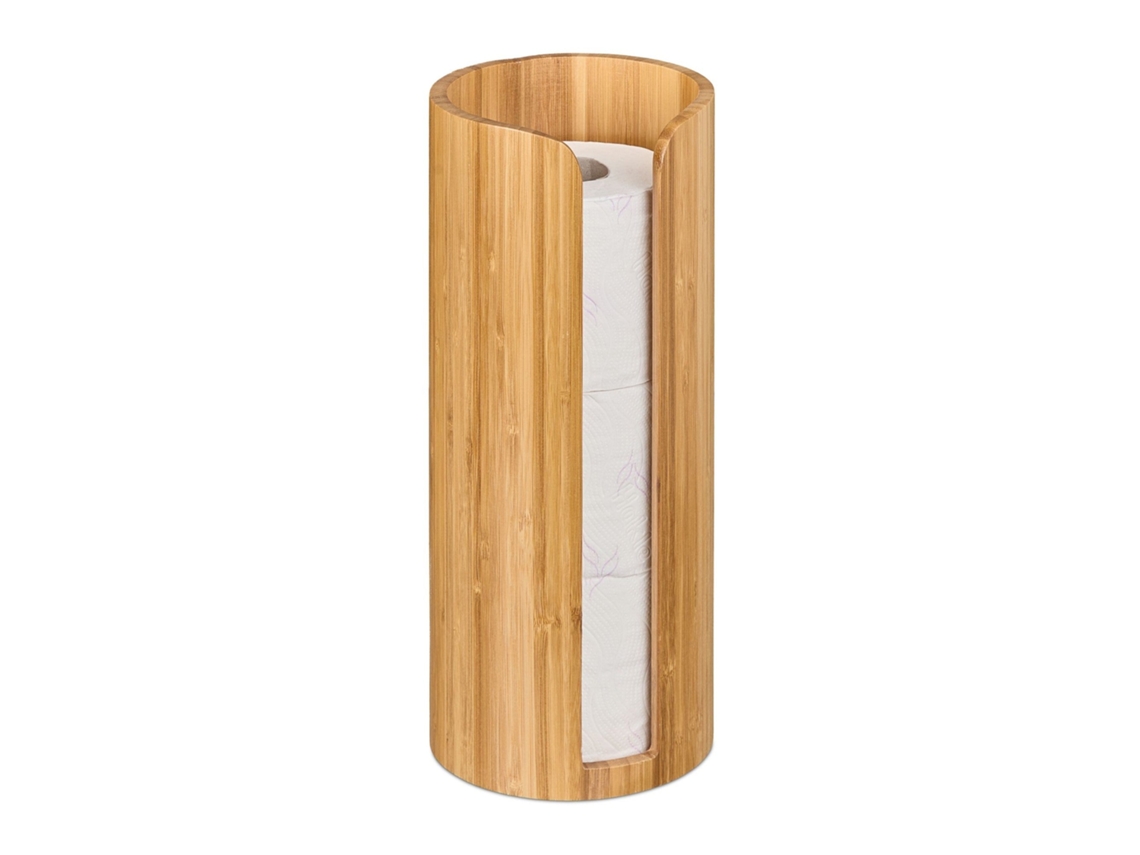 Armazenamento De Papel Higiênico De Bambu Para 3 Rolos