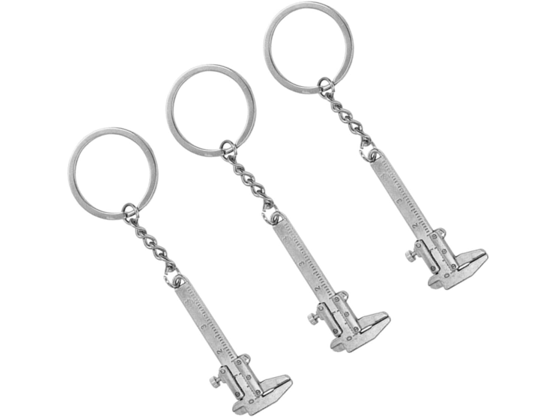 Conjunto De 3 Paquímetros Vernier Portáteis Para Chaveiro Ferramenta