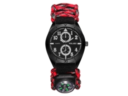 Reloj De Pulsera Para Hombre Deportivo Con Brújula Para Senderismo Y Camping Rojo