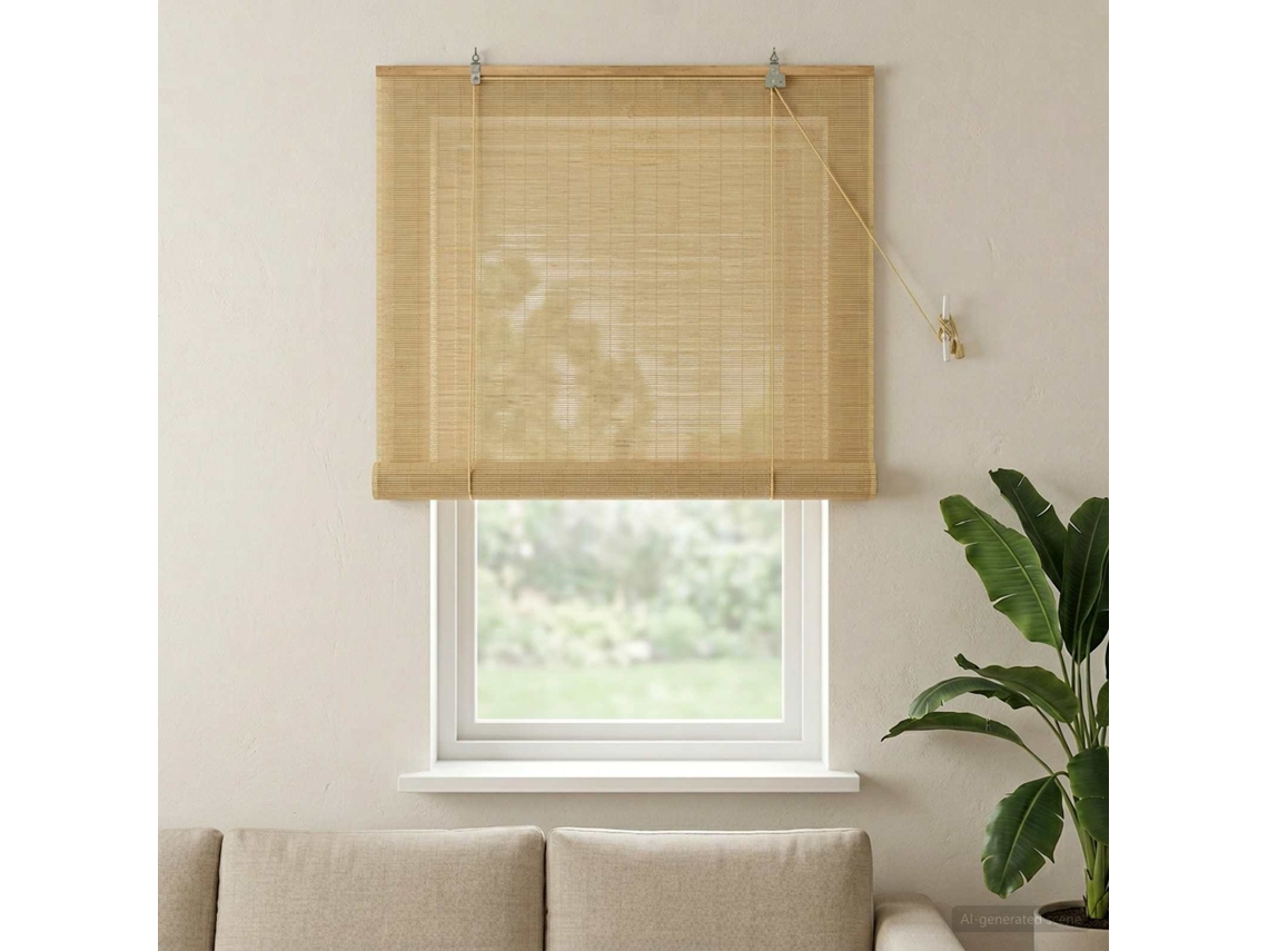Vidaxl Estores De Rolo Natural 100 X 160 Cm Bambu