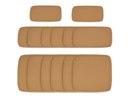 Kit de 14 capas de reposição para almofadas de jardim, 6 para assento, 8 para encosto, marrom BTFORUS