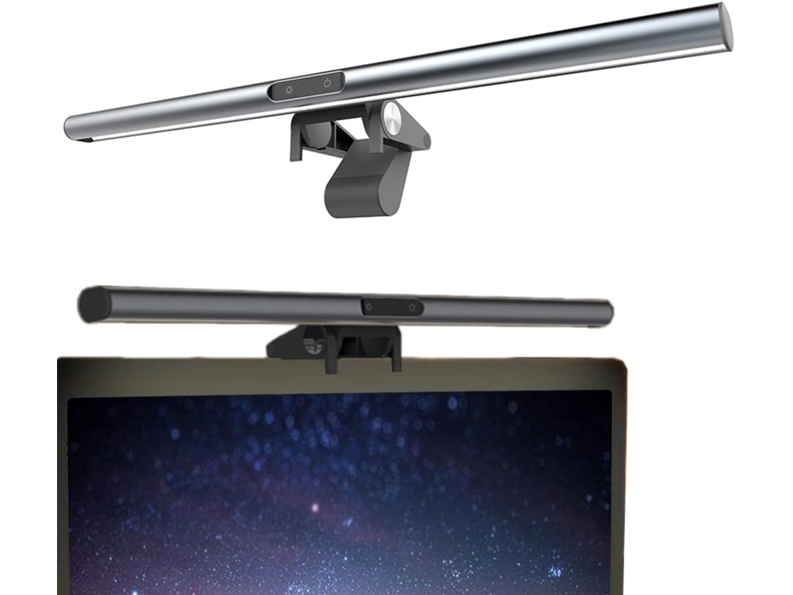 Lâmpada LED para monitor de computador com ajuste automático de intensidade de 40 cm para proteção ocular, ideal para leitura e trabalho.