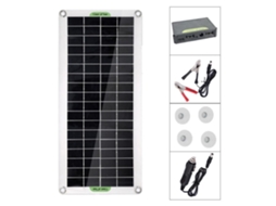 Controlador de Carga Solar Portátil 30 W para Painel Solar, Ideal para Camping, Carro e Barco BRILVIBERA (preto)