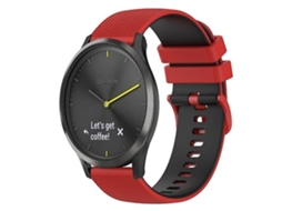 Lurelia Pulseira Garmin Vivomove Hr Sport De 20 Mm, Silicone Xadrez Bicolor, Vermelha E Preta