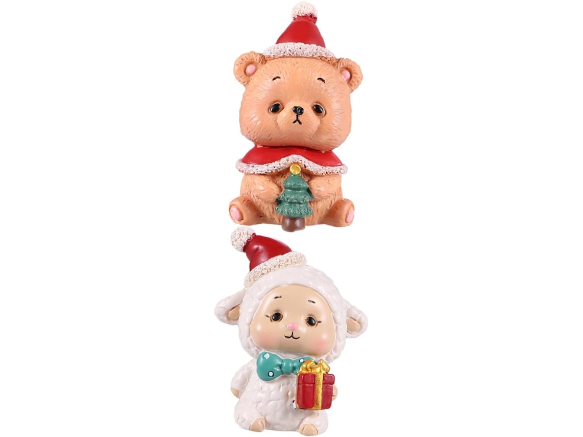 De 2 Enfeites De Resina, Acessórios Em Miniatura Para Decoração De Paisagens, Enfeite De Natal Em Resina. Gokoco