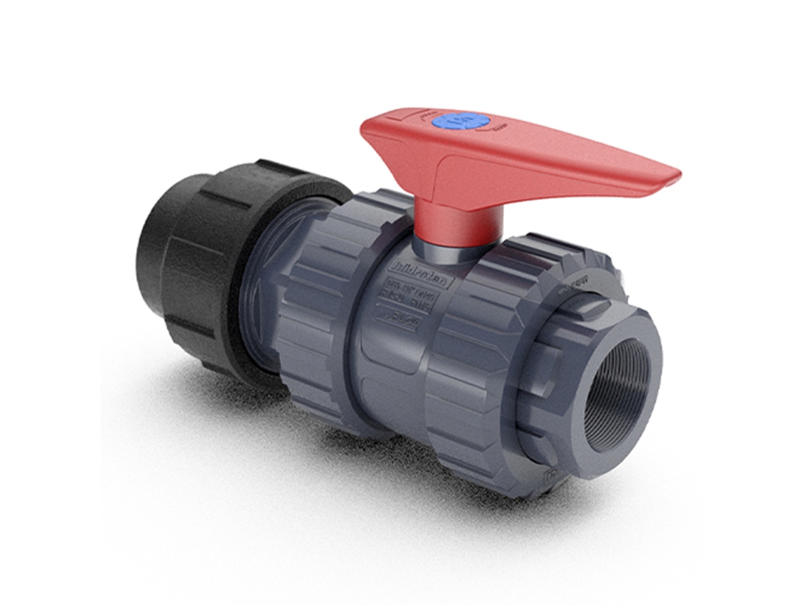 Val. Válvula de Esfera PVC Rosca Hembra A/Pe 63X2 HIDROTEN