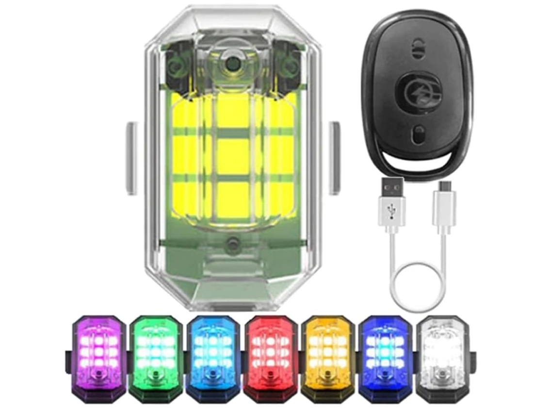 Luz Estroboscópica Led De Alto Brilho, Protetor De Luz Estroboscópica Led Multiuso 7 Cores Mini Iluminação Recarregável Usb, Luzes Traseiras