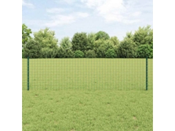Vidaxl Cerca Euro Com Poste 50 X 0,6 M Aço Revestido De Pvc Verde